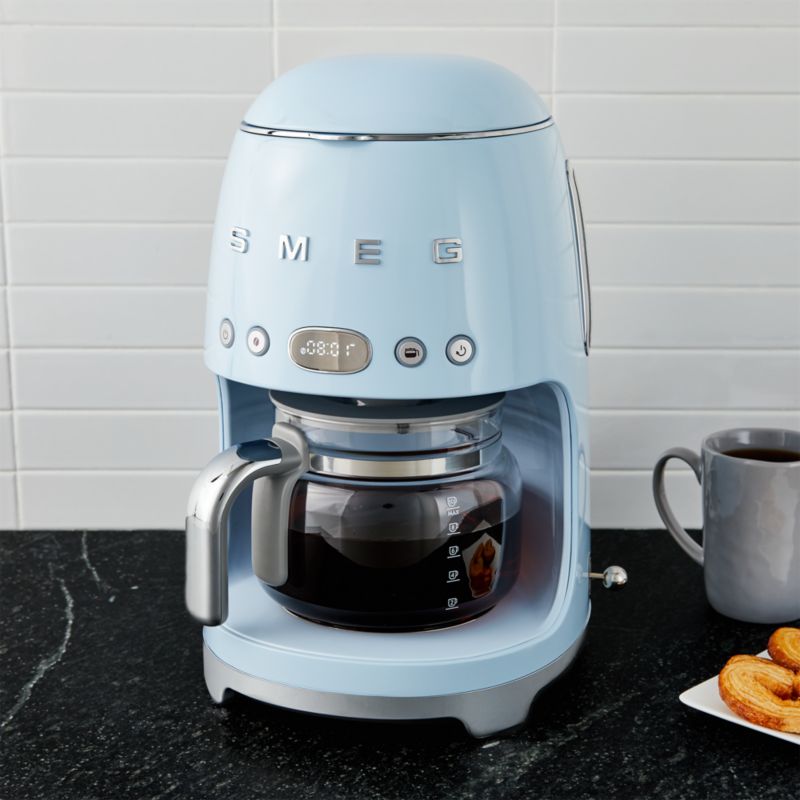 SMEG Pastel Blue Drip Coffee Maker + Reviews Crate & Barrel