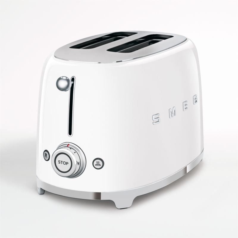 SMEG Matte White Toaster Crate & Barrel Canada