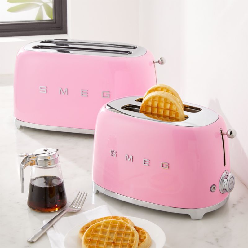 SMEG Pink 2Slice Toaster + Reviews Crate & Barrel