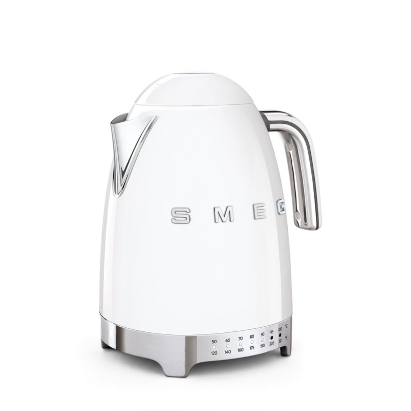 SMEG White Variable Temperature Electric Kettle + Reviews Crate & Barrel