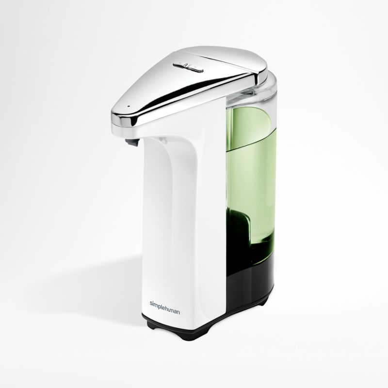 simplehuman White Compact Sensor Soap Dispenser + Reviews Crate & Barrel