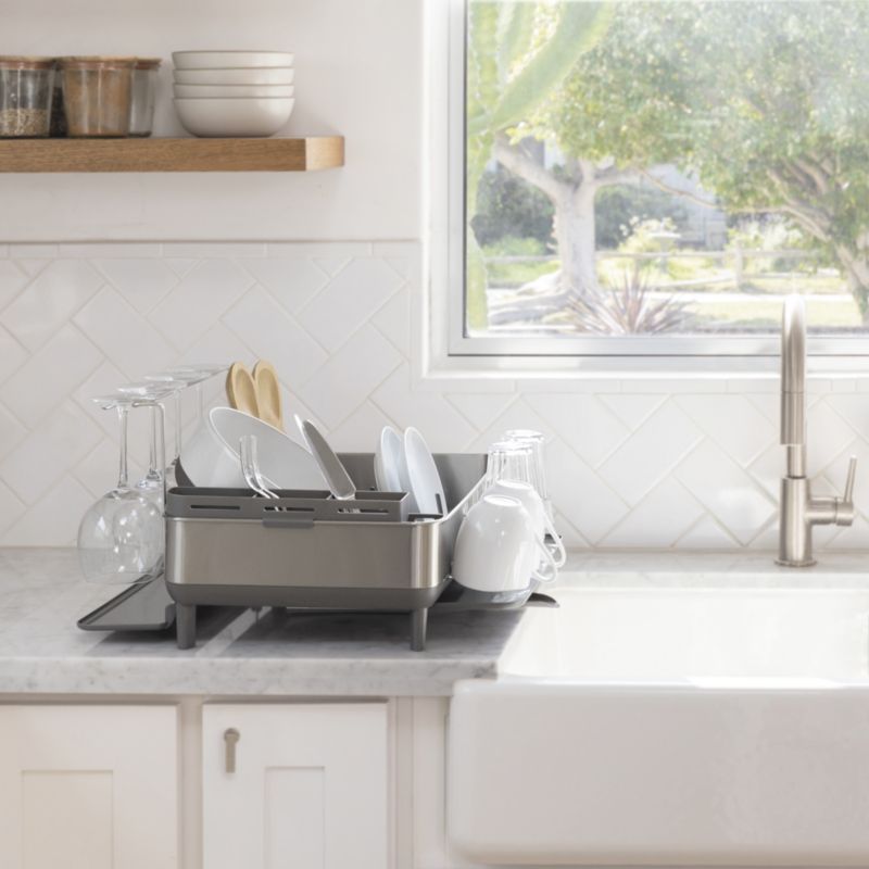 simplehuman Steel Frame Dish Rack + Reviews Crate & Barrel