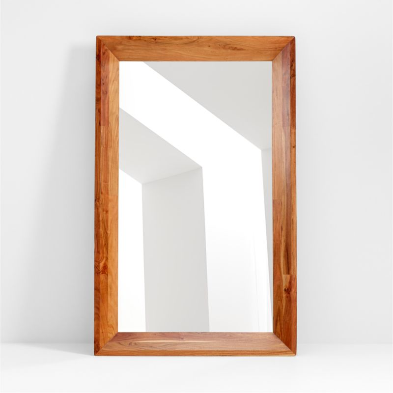 Solomon Acacia Wood Floor Mirror Crate & Barrel