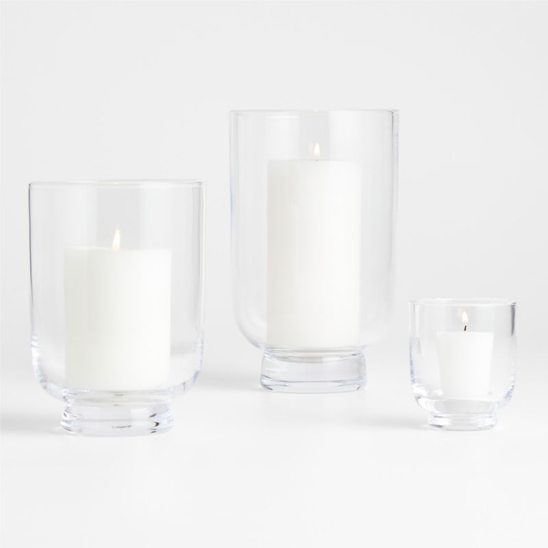 Soto Clear Glass Hurricane Candle Holder 7" Crate & Barrel Canada