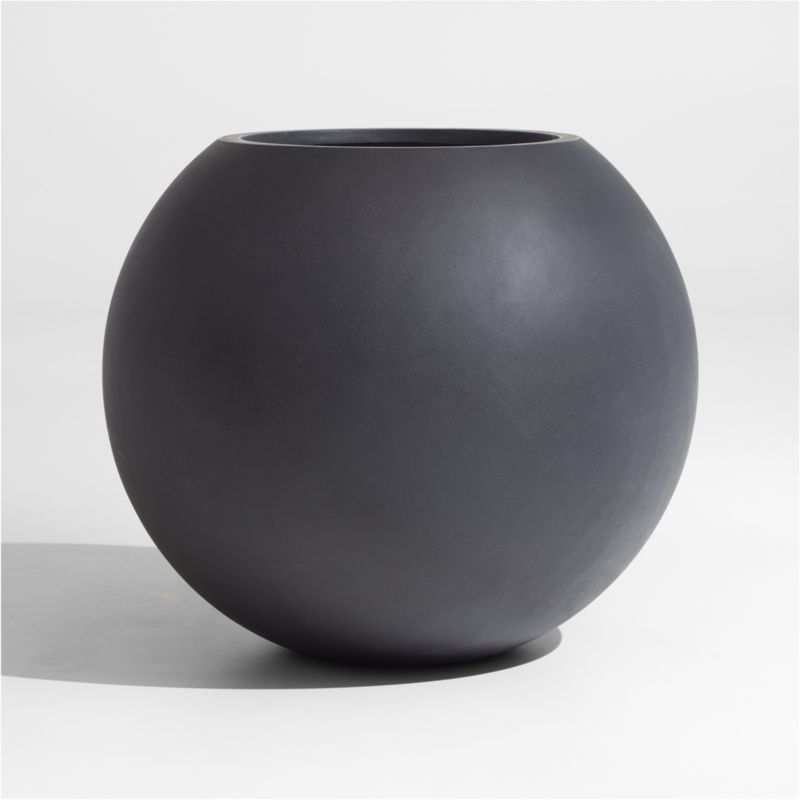 Sphere Large Dark Grey Indoor/Outdoor Planter + Reviews Crate