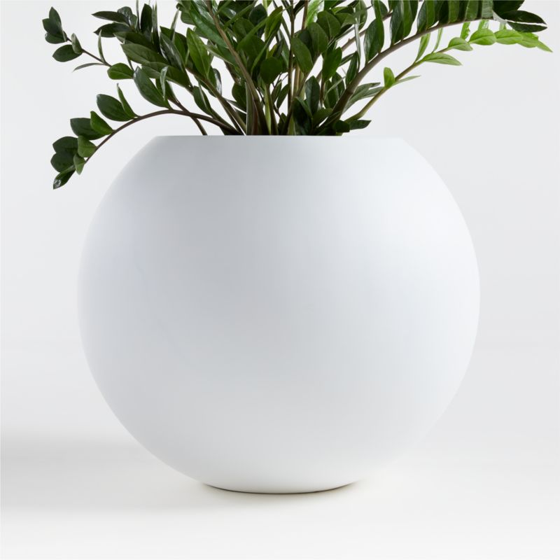 Sphere Large White Indoor/Outdoor Planter + Reviews Crate & Barrel