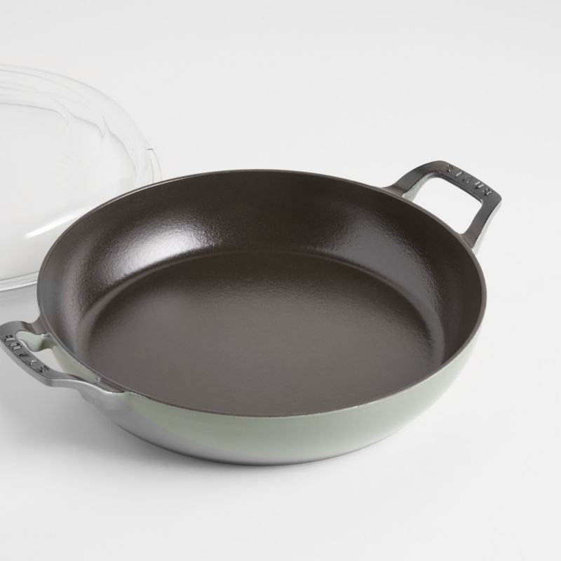 Staub 3.5Qt. Eucalyptus Braiser with Glass Lid + Reviews Crate