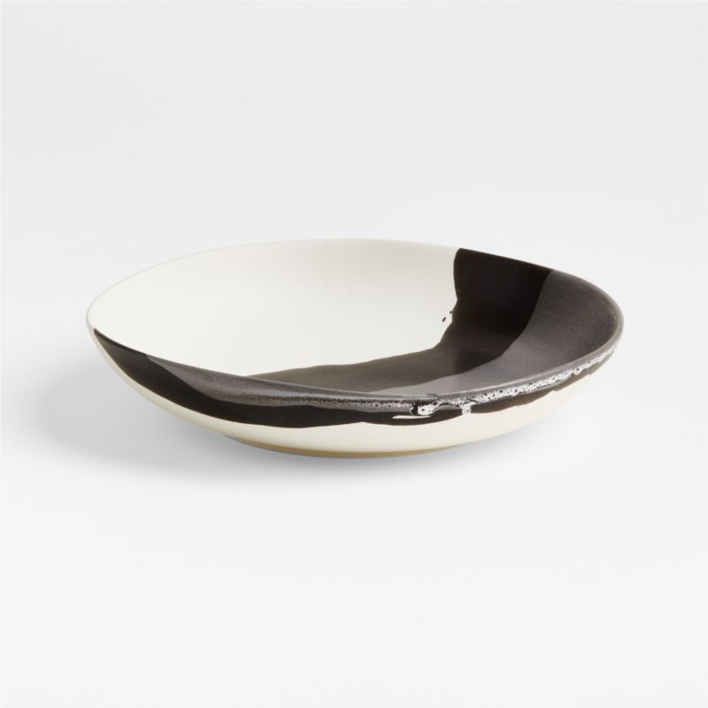 Stella Black and White Bowl Plate + Reviews Crate & Barrel