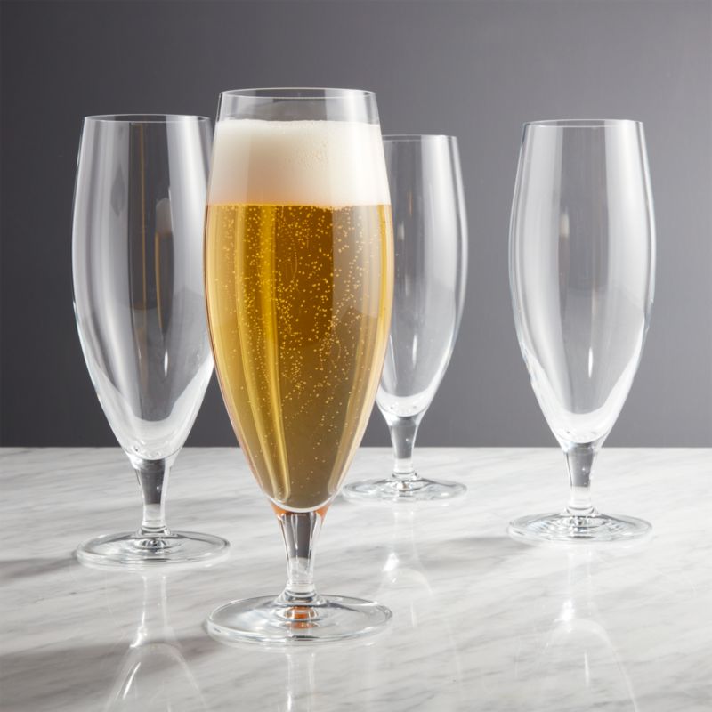 Stemmed Pilsner Glasses, Set of 4 Crate & Barrel