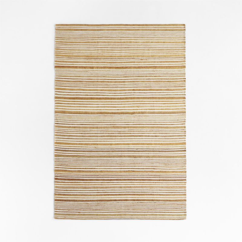 Striped Chenille Ivory Kids Area Rug 5x8 Crate & Kids