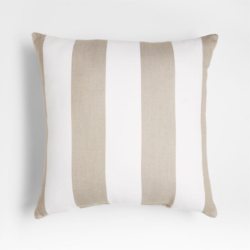 Sunbrella 20"x20" Tan Cozumel Cabana Stripe Outdoor Throw Pillow