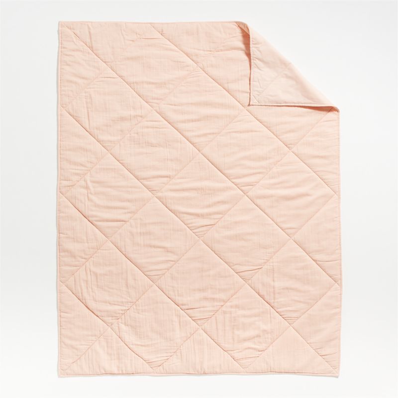 Supersoft Kids Elegant Pink Gauze Cotton Quilt Bedding Set Crate