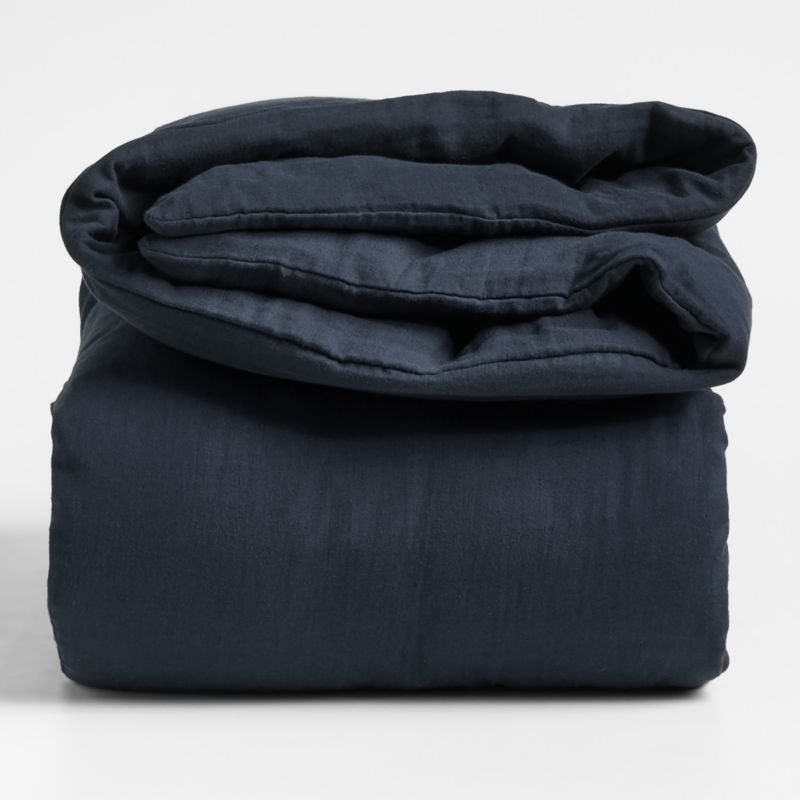 Supersoft Midnight Navy Blue Organic Cotton Gauze Kids Full/Queen Duvet