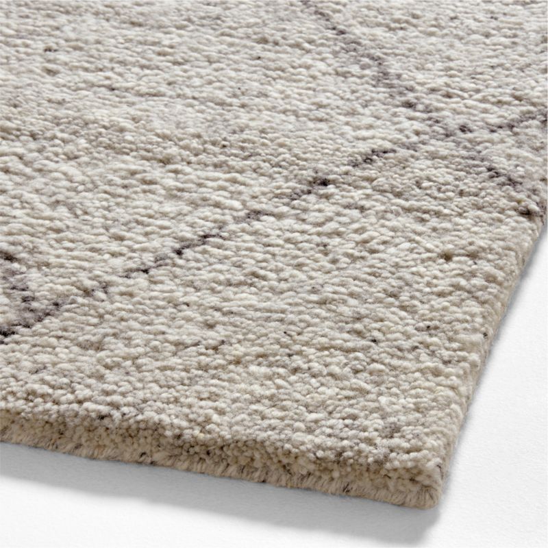 Tangier Wool Moroccan Grey Rug Swatch 12"x18" Crate & Barrel