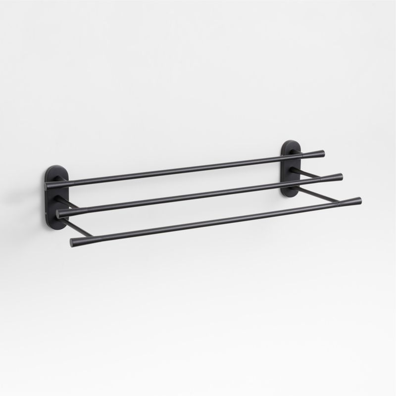 Tapered Matte Black WallMounted Bathroom Towel Rack Crate & Barrel