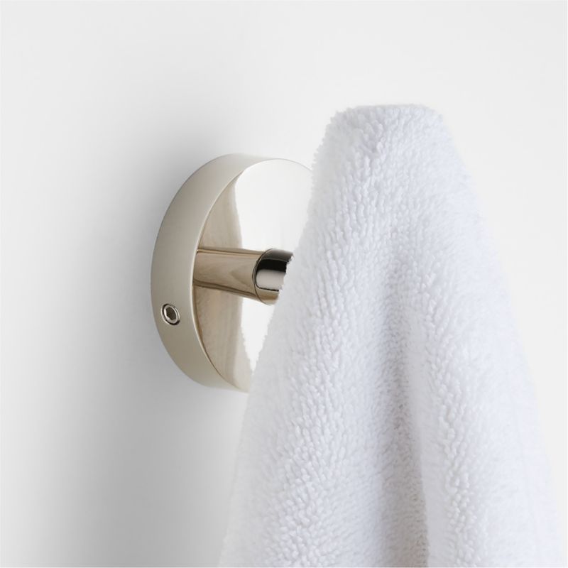 Tapered Polished Chrome Bathroom Towel Hook + Reviews Crate & Barrel