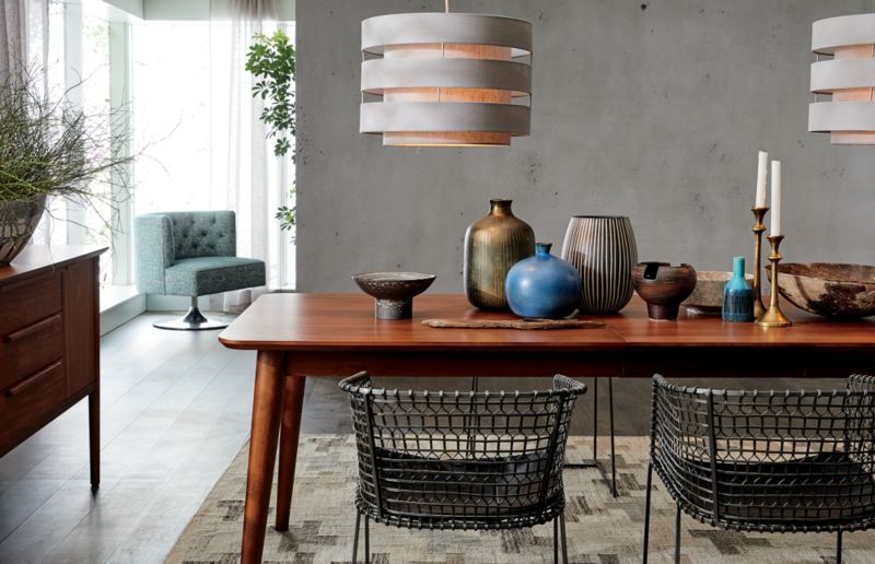 Tig Metal Barrel Dining Chair with Brown Leather Cushion + Reviews