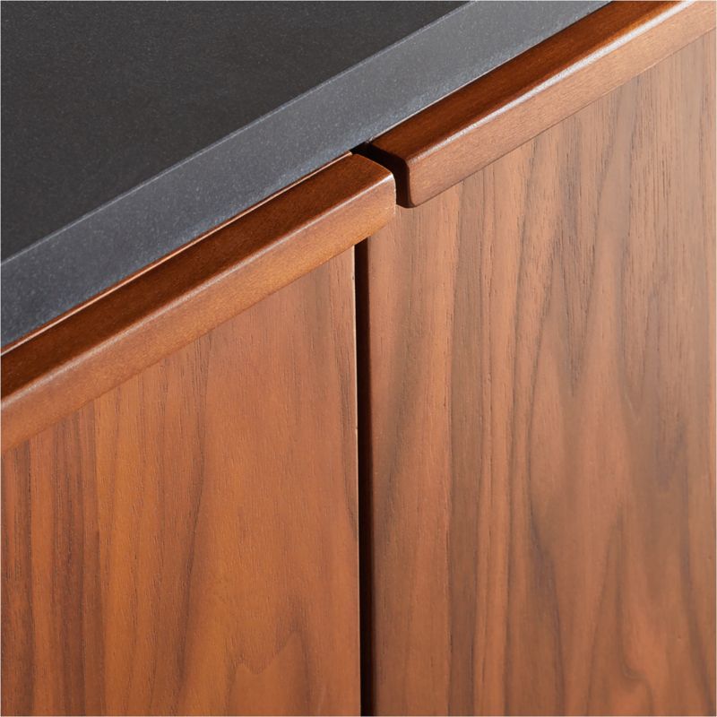 Tate 36" Black Granite Top Single Sink Vanity with Walnut Wood Doors