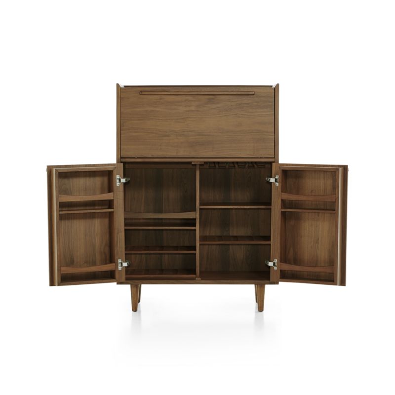 Tate Walnut Lighted Bar + Reviews Crate & Barrel Canada