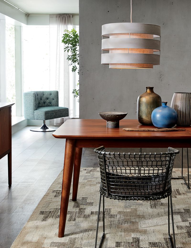 Tig Metal Barrel Dining Chair with Brown Leather Cushion + Reviews