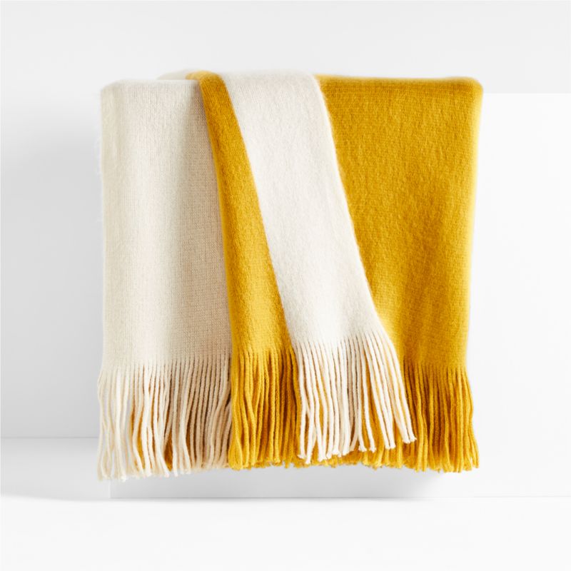 Tepi 70"x55" Ochre Throw Blanket + Reviews Crate & Barrel Canada