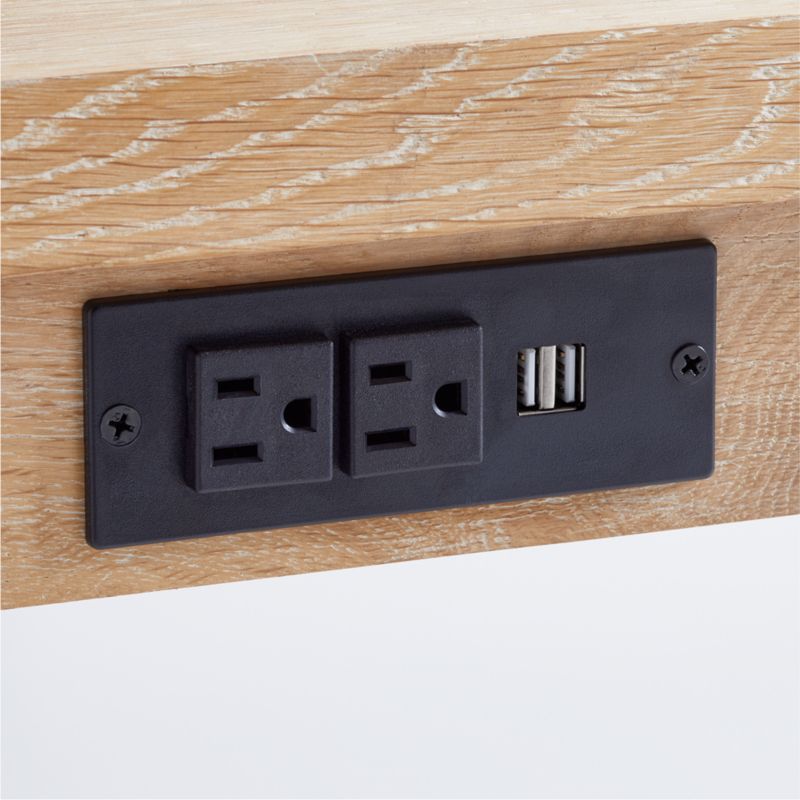 Terra 54" Natural White Oak Wood Desk with Power Outlets + Reviews