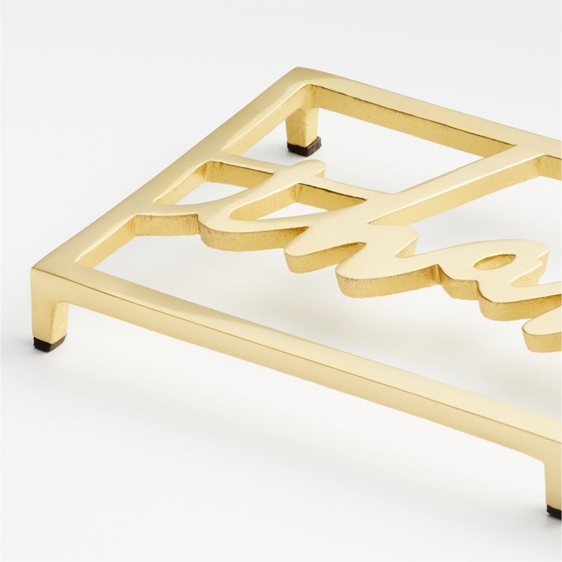 Thankful Brass Trivet + Reviews Crate & Barrel