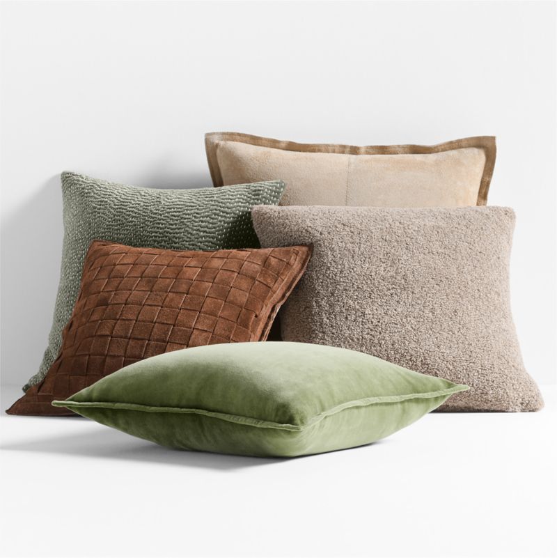 Tonal Green and Brown Throw Pillow Arrangement Crate & Barrel Canada