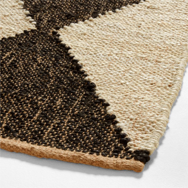Toulon Jute Harlequin Black Rug Swatch 12"x18" Crate & Barrel