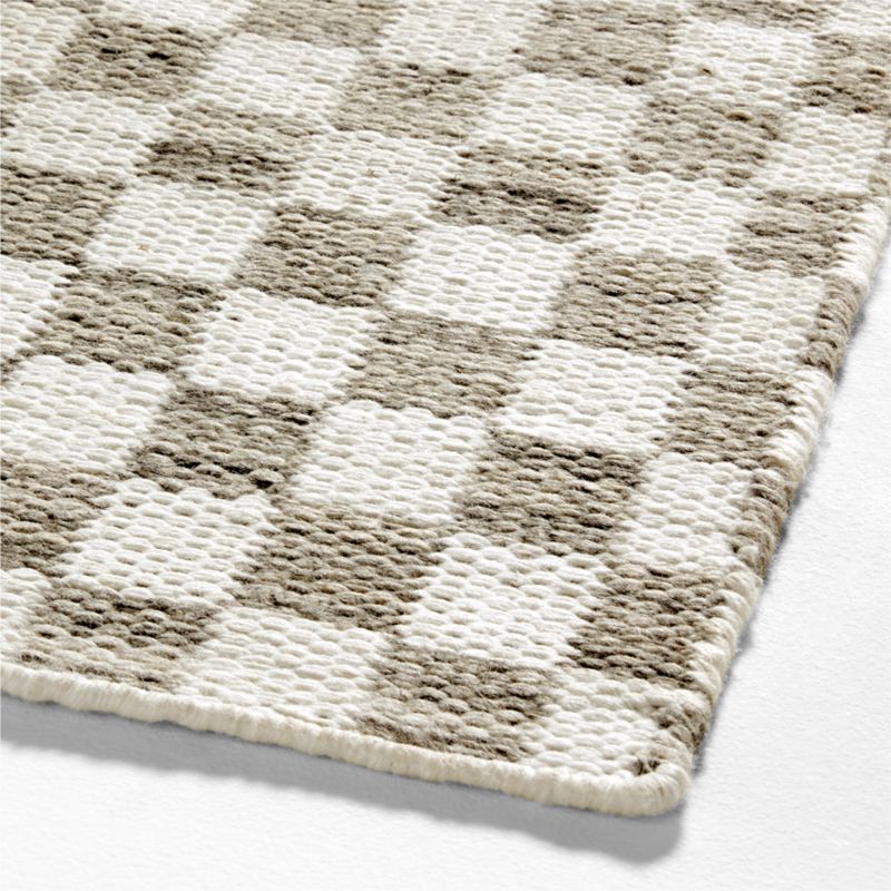 Toulouse Checkered Slate Blue Area Rug 8'x10' Crate & Barrel