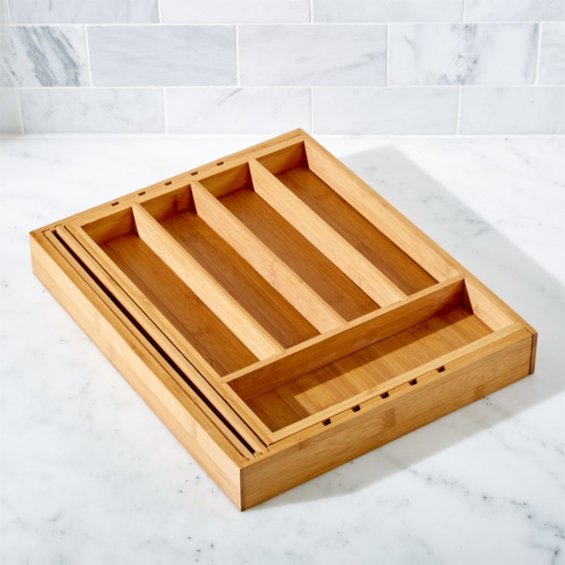 Expandable Bamboo Flatware Tray + Reviews Crate & Barrel Canada