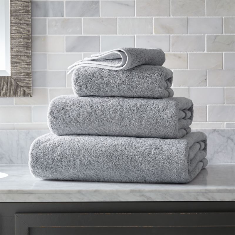 Organic Turkish Cotton Grey Bath Towels Crate & Barrel Canada
