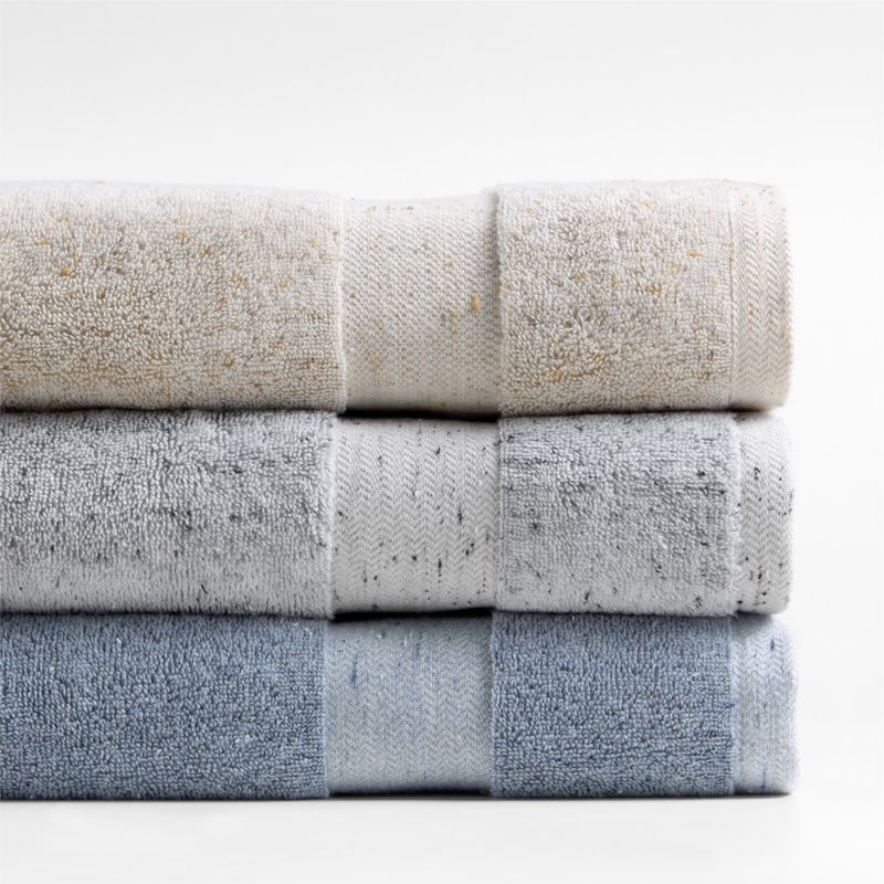 Organic Turkish Cotton Grey Fleck Bath Towel + Reviews Crate & Barrel