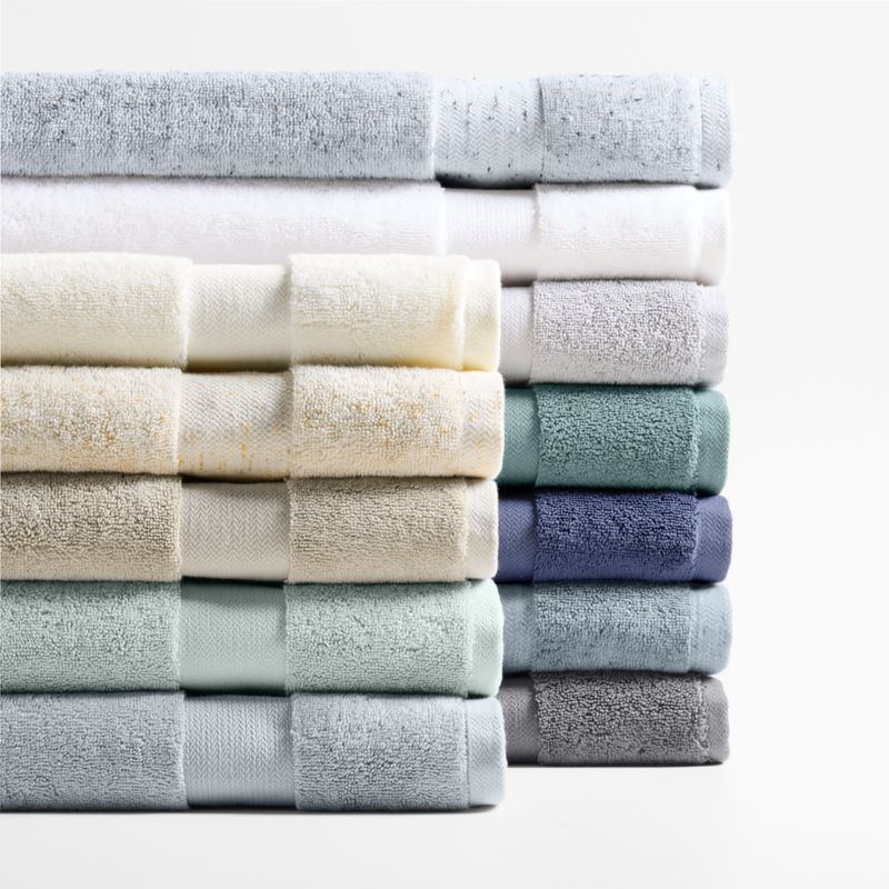 Organic Turkish Cotton Fleck Smoke Blue Bath Sheet + Reviews Crate & Barrel Canada