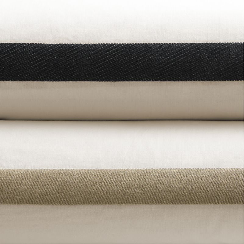 Favorite Organic Cotton Percale Tuxedo Stripe Ink Black King Duvet