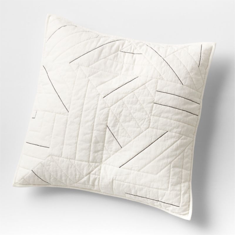 Twigg Cotton Black and White Euro Sham + Reviews Crate & Barrel