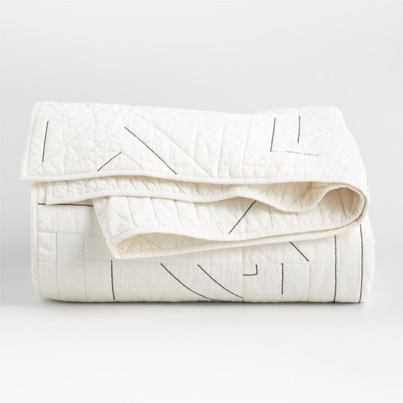 Twigg Cotton Black and White King Quilt + Reviews Crate & Barrel Canada