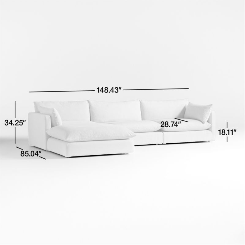 Unwind 4Piece Reversible Slipcovered Sectional Sofa + Reviews Crate