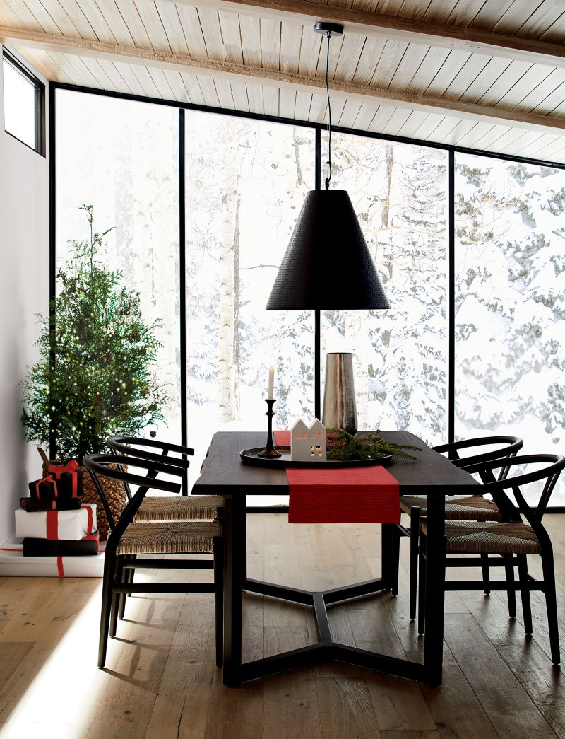 Crescent Black Rush Seat Dining Chair, Set of 4 + Reviews Crate & Barrel