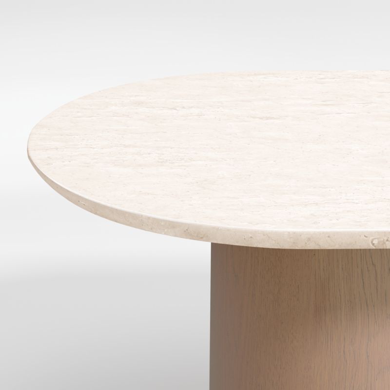 Travertine and Wood 54" Oval Coffee Table + Reviews Crate