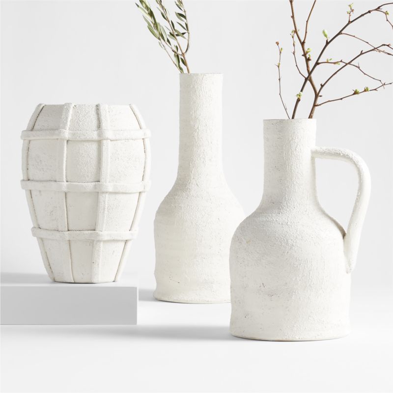 Villa White Ceramic Vases Crate & Barrel Canada