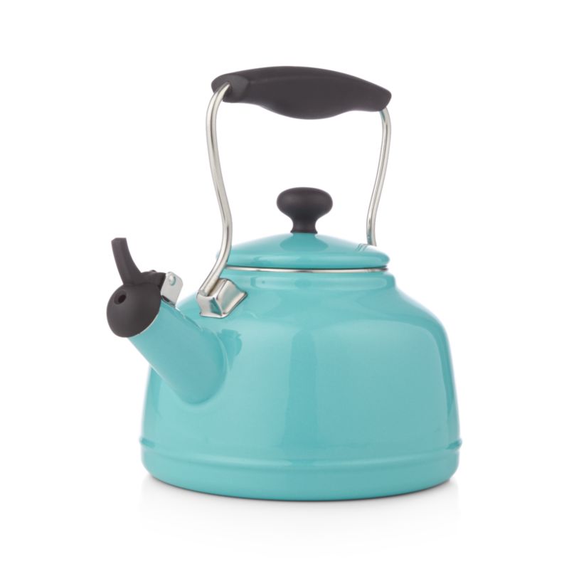 Chantal Vintage Aqua Steel Enamel Tea Kettle + Reviews Crate & Barrel