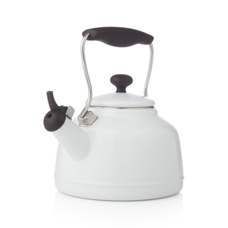 Chantal Vintage White Steel Enamel Tea Kettle + Reviews Crate & Barrel