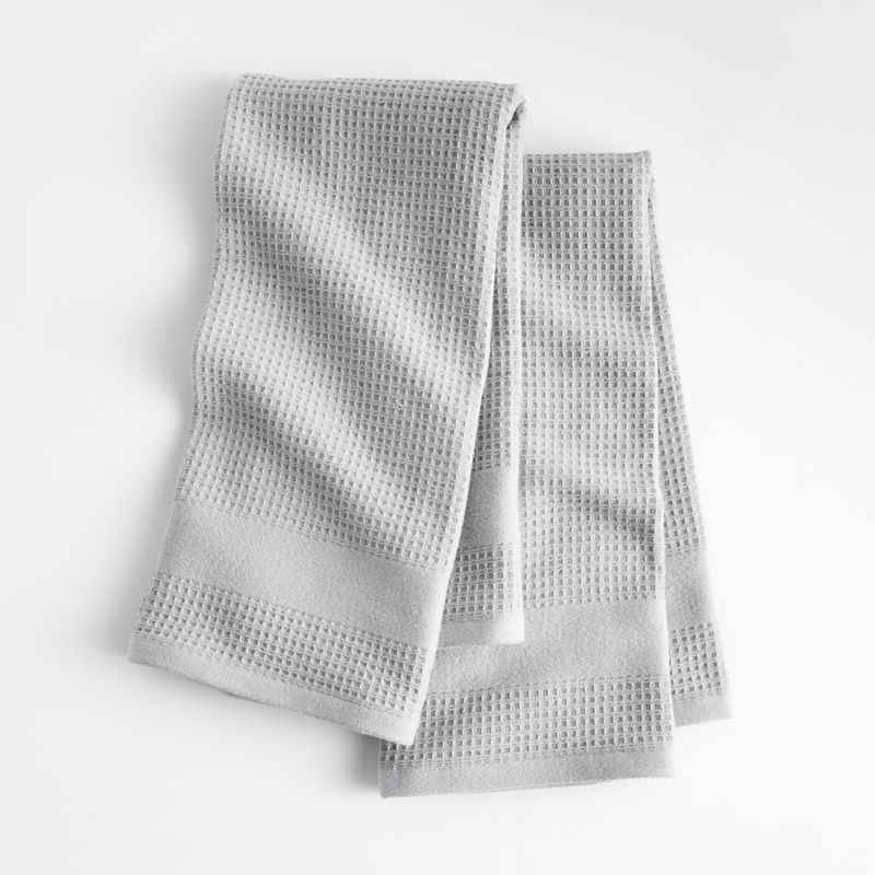 WaffleTerry Alloy Grey Organic Cotton Dish Towels, Set of 2 + Reviews