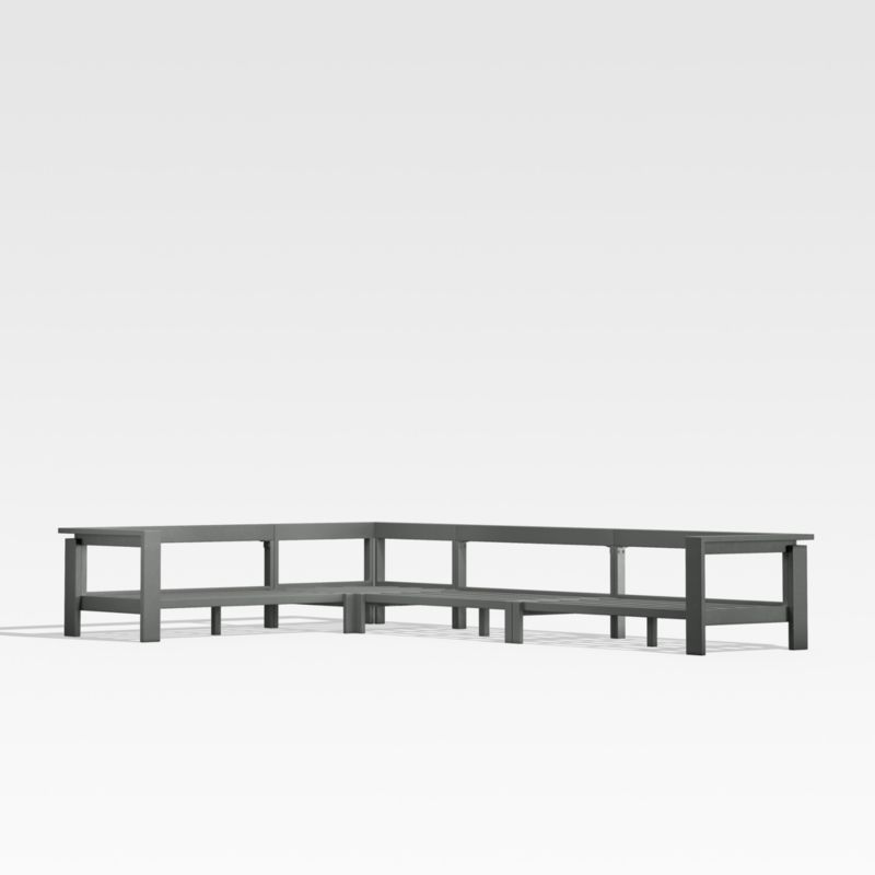 Walker Black Metal 4Piece LShaped Outdoor Sectional Sofa Frame