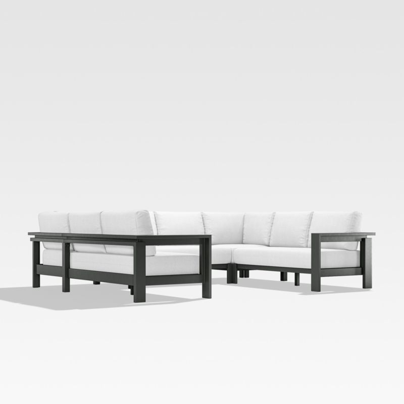 Walker 5Piece Metal UShaped Outdoor Patio Sectional Sofa with White