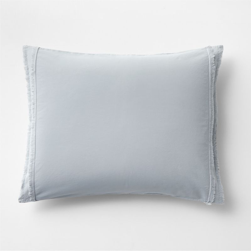 Favorite Washed Organic Cotton Mist Blue Eyelash King Bed Pillow Sham