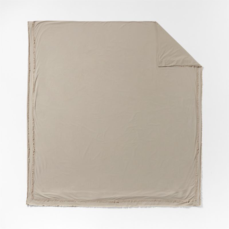 Favorite Washed Organic Cotton Sand Beige Eyelash King Duvet Cover