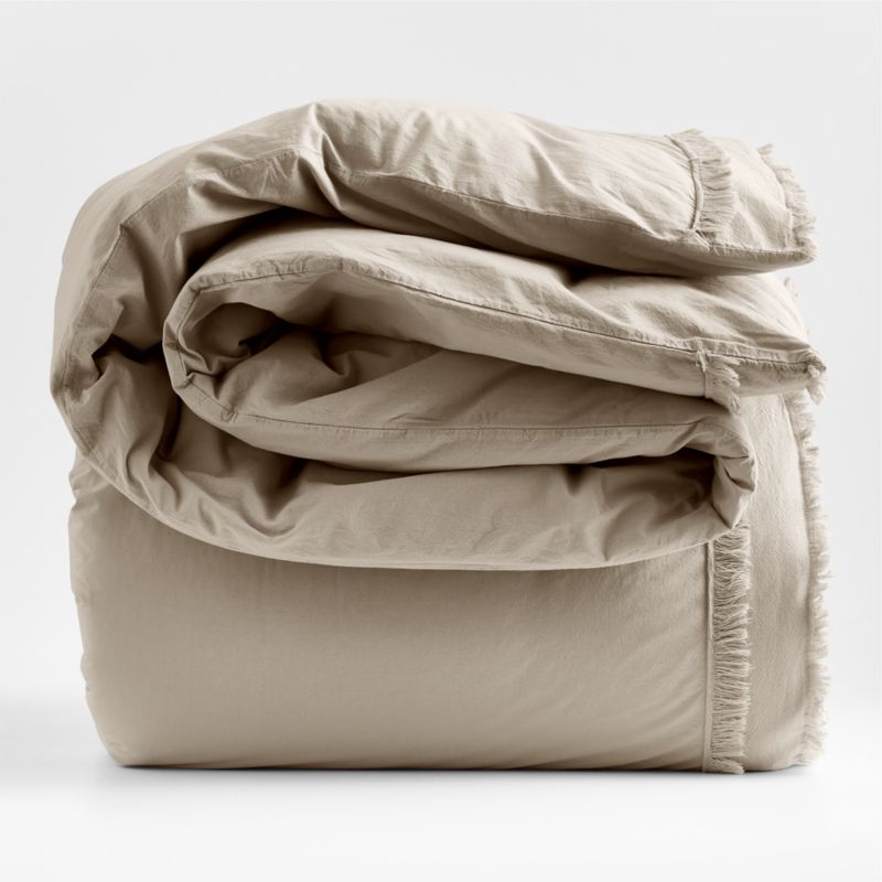 Favorite Washed Organic Cotton Sand Beige Eyelash Full/Queen Duvet