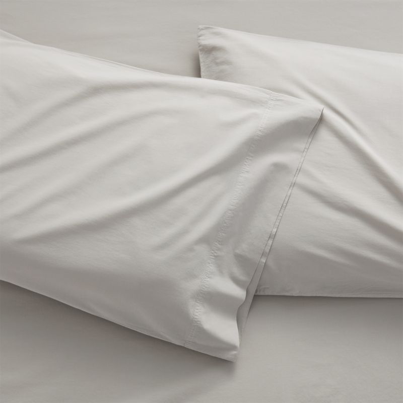 Organic Cotton Grey Pillowcases, Set of 2 Crate & Barrel Canada
